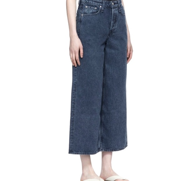 Rag and Bone Maya Wide leg High Rise Cropped jean Size 30 - Picture 3 of 9